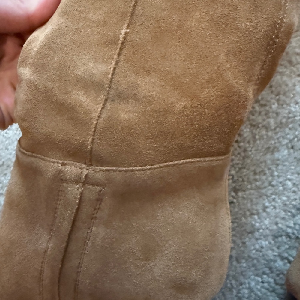 Sam Edelman Camel Suede Tan Knee-High Victoria Boots Size 8 - Picture 9 of 15